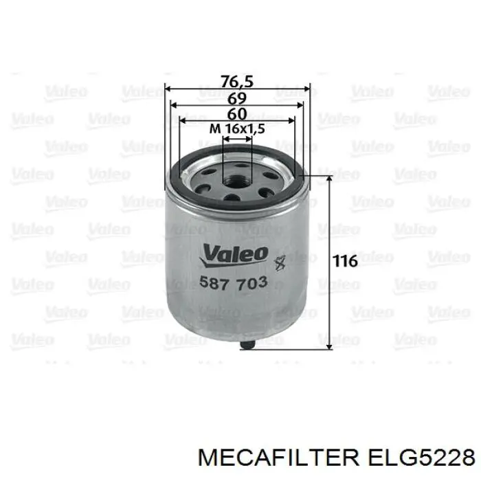 Do koszyka ELG5228 Mecafilter Filtr paliwa