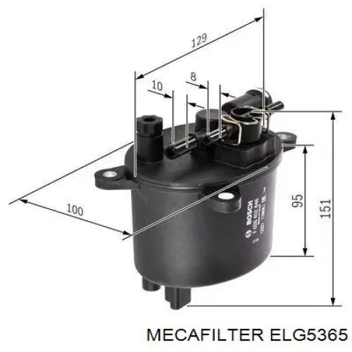 Filtr paliwa ELG5365 Mecafilter