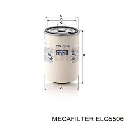 Filtr paliwa Mecafilter ELG5506 cena, od 8,17 USD