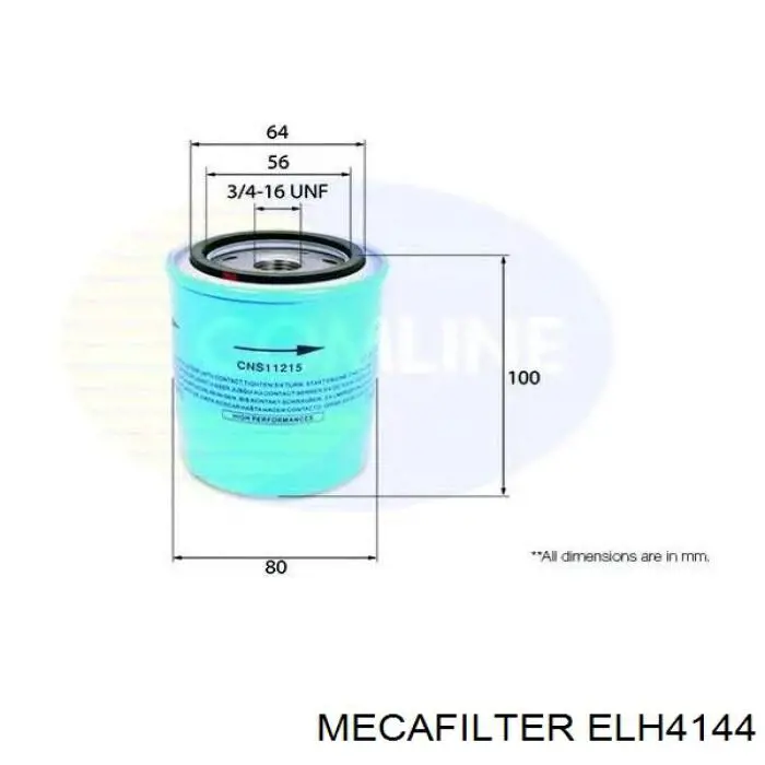 Filtr oleju Mecafilter ELH4144 cena, od 7,28 USD