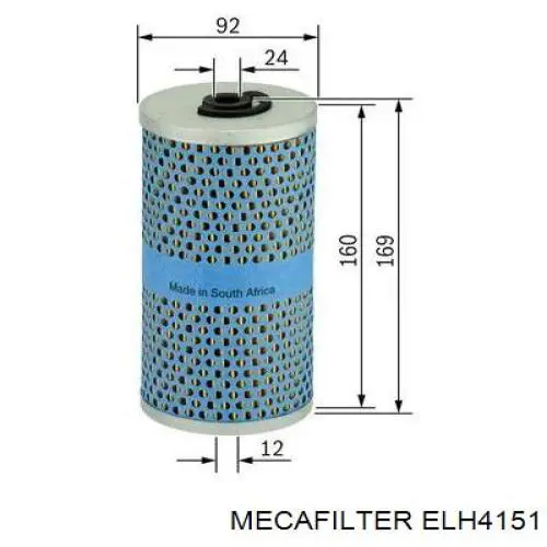 Do koszyka ELH4151 Mecafilter Filtr oleju
