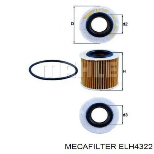 Filtr oleju ELH4322 Mecafilter