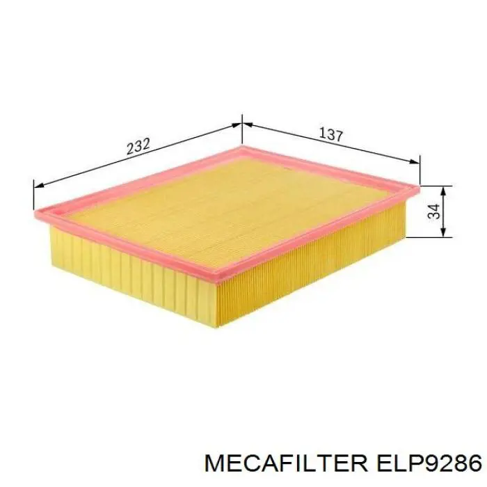 Filtr powietrza ELP9286 Mecafilter