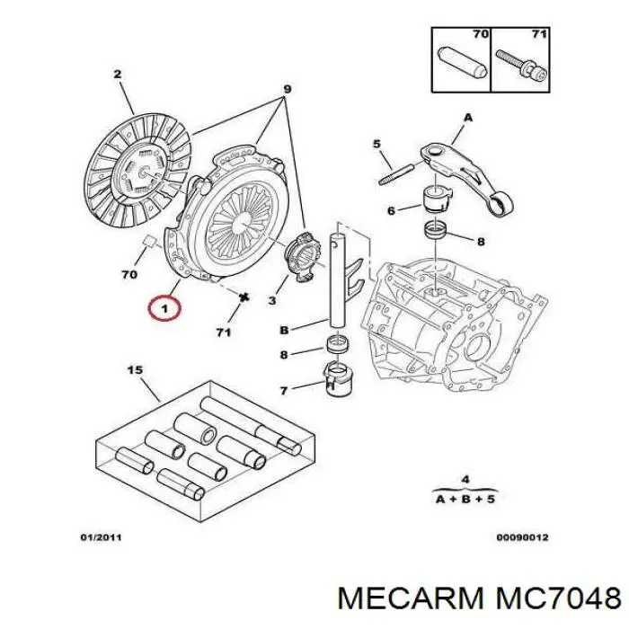 Docisk sprzęgła Mecarm MC7048 cena, od 111,93 USD