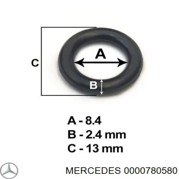 0000780580 Mercedes Pierścień uszczelniający króciec rury tłocznej wtryskiwacza