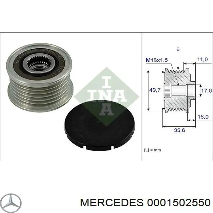 Alternator Mercedes 0001502550