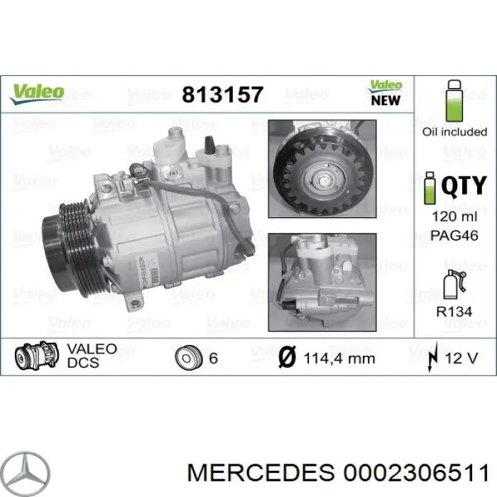 0002306511 Mercedes Sprężarka klimatyzacji