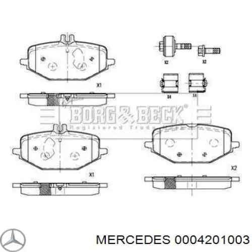 Klocki hamulcowe przednie tarczowe 0004201003 Mercedes