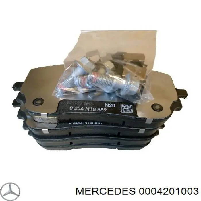 Klocki hamulcowe przednie tarczowe Mercedes 0004201003