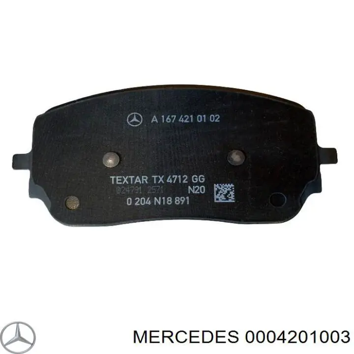 0004201003 Mercedes Klocki hamulcowe przednie tarczowe