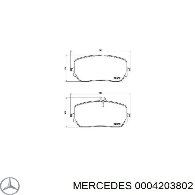 0004203802 Mercedes Klocki hamulcowe przednie tarczowe