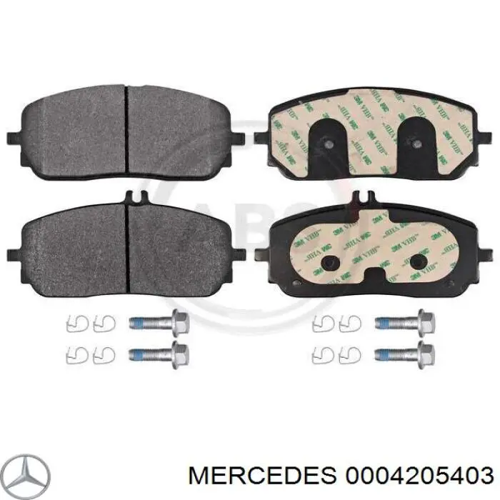 Klocki hamulcowe przednie tarczowe 0004205403 Mercedes