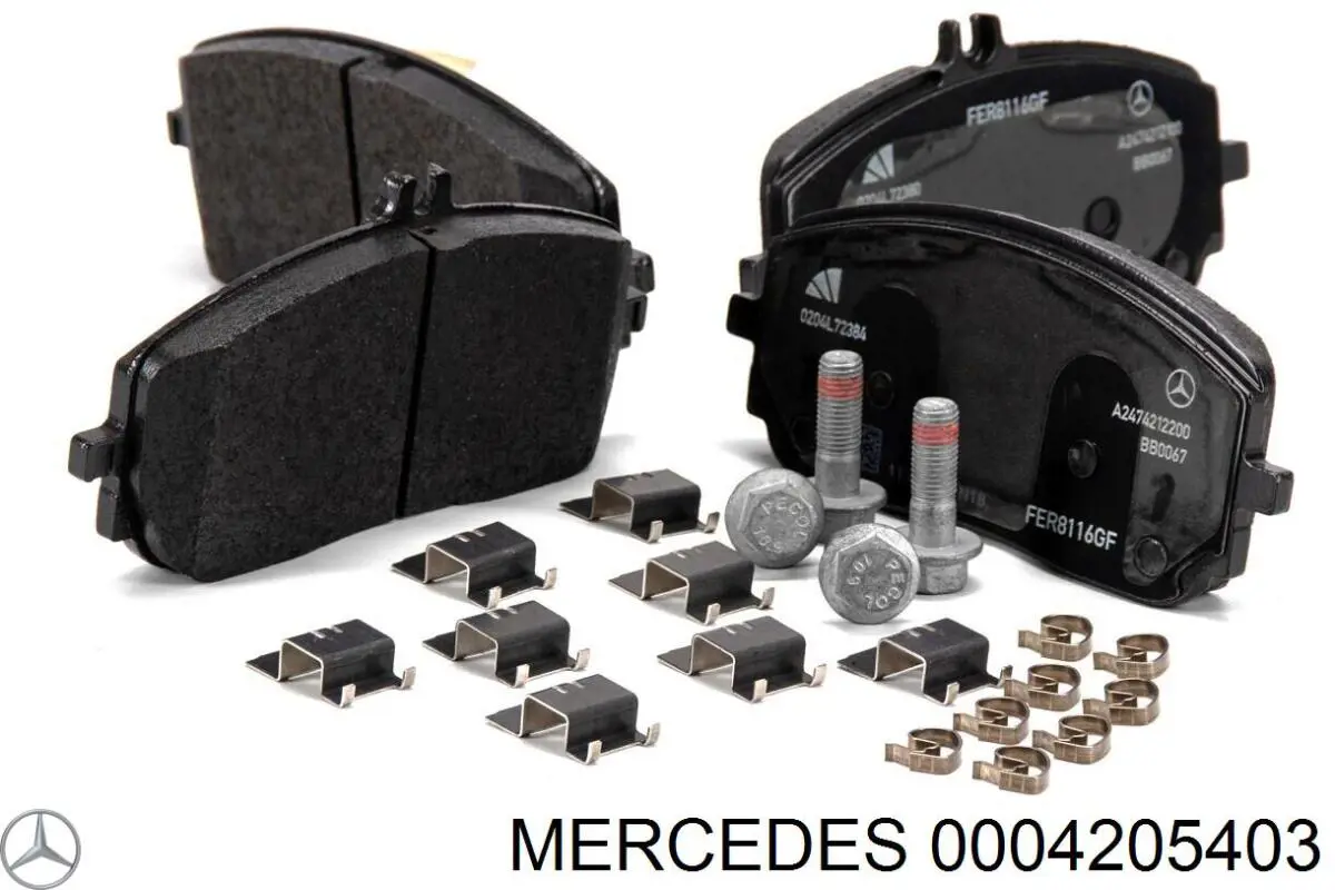 Klocki hamulcowe przednie tarczowe Mercedes 0004205403 cena, od 44,71 USD