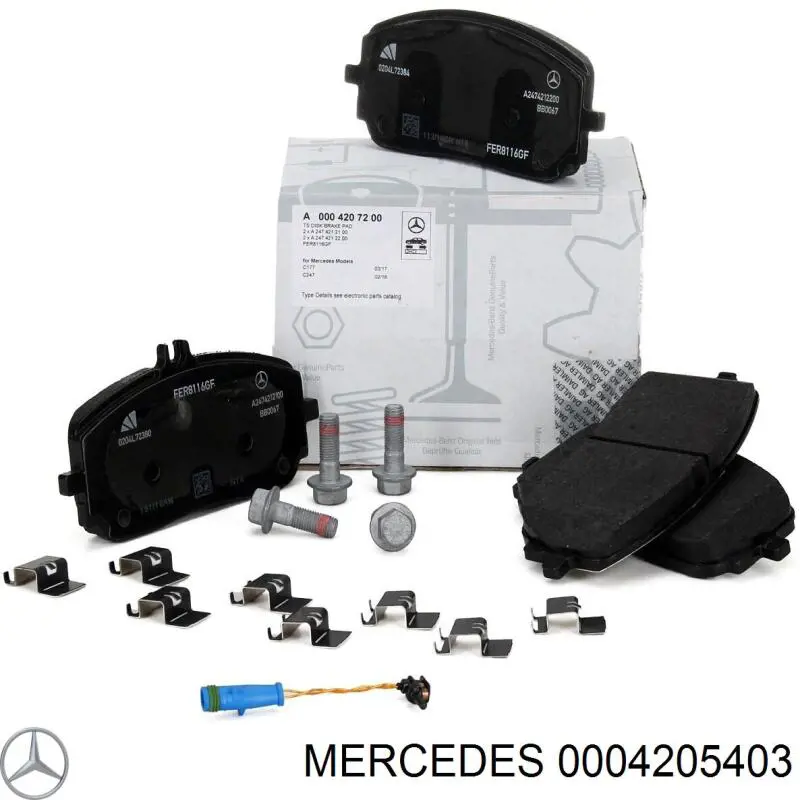 0004205403 Mercedes Klocki hamulcowe przednie tarczowe