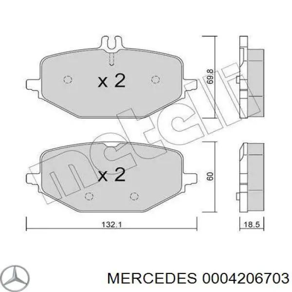 0004206703 Mercedes Klocki hamulcowe przednie tarczowe