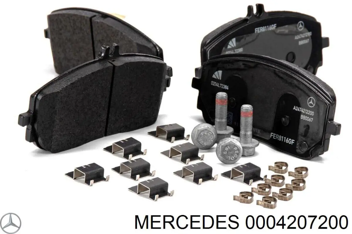 Klocki hamulcowe przednie tarczowe 0004207200 Mercedes