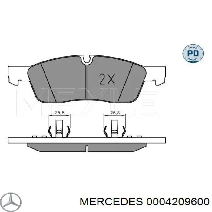 Klocki hamulcowe przednie tarczowe Mercedes 0004209600 cena, od 39,34 USD