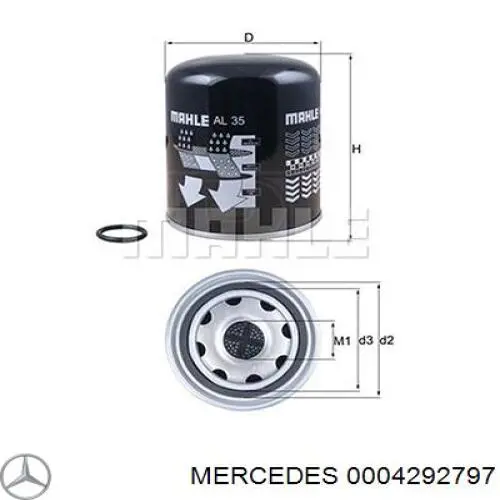 Filtr osuszacza powietrza (separatora oleju/wilgoci) (TRUCK) 0004292797 Mercedes
