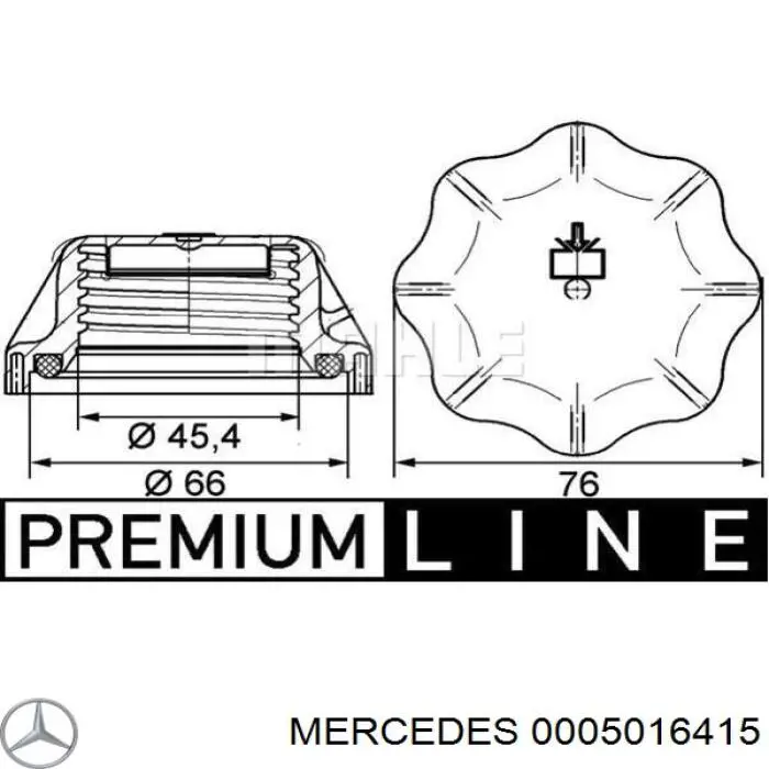 Pokrywa (korek) zbiornika wyrównawczego 0005016415 Mercedes