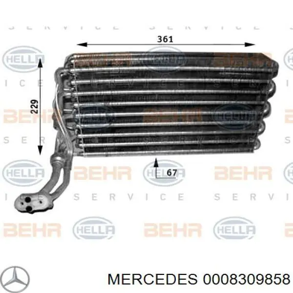 0008309858 Mercedes Parownik klimatyzacji
