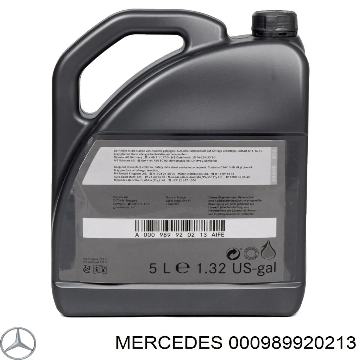 Olej do silnika 000989920213 Mercedes