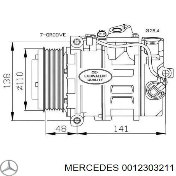 Sprężarka klimatyzacji Mercedes 0012303211 cena, od 143,57 USD