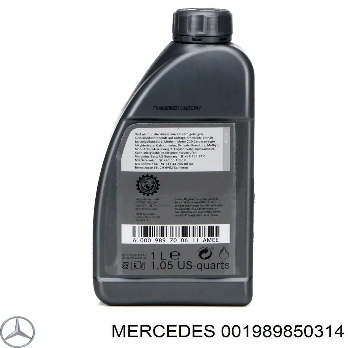 001989850314 Mercedes Olej przekładniowy