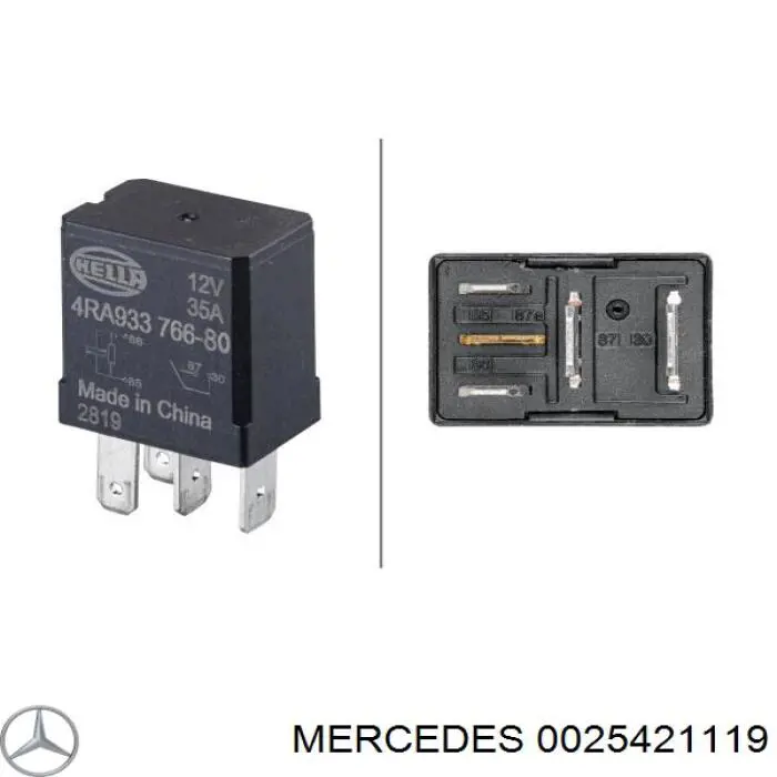 Przekaźnik wentylatora Mercedes 0025421119