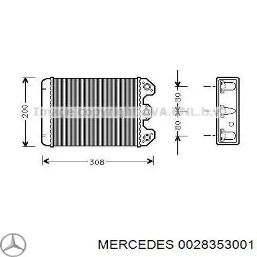 Do koszyka 0028353001 Mercedes Chłodnica nagrzewnicy (ogrzewacza)