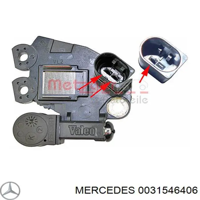 0031546406 Mercedes Regulator alternatora (przekaźnik ładowania)