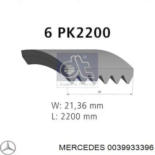 Do koszyka 0039933396 Mercedes Pas napędowy mechanizmów