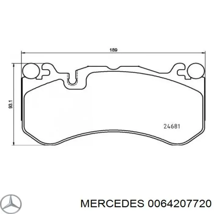 Klocki hamulcowe przednie tarczowe Mercedes A0084204120 cena, od 151,44 USD