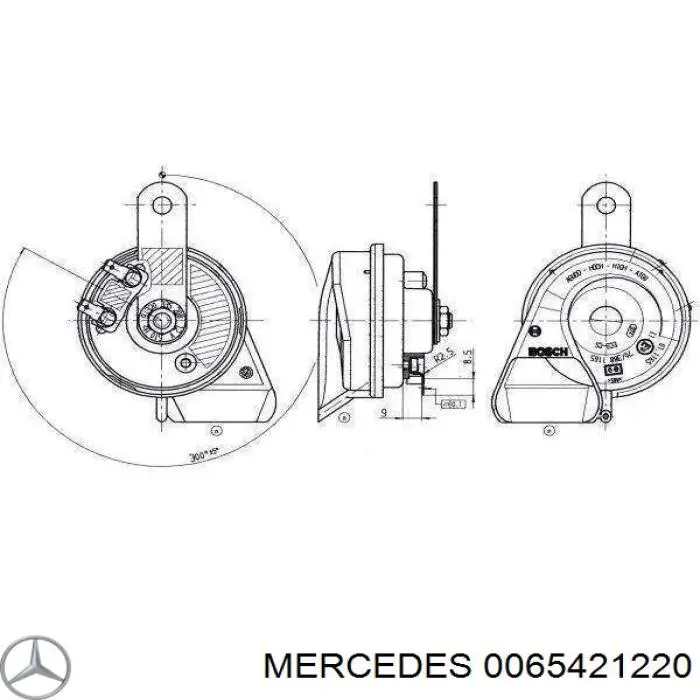 A0065427820 Mercedes sygnał dźwiękowy (klakson)