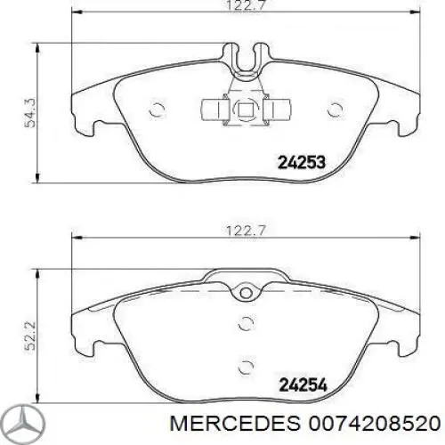 Okładziny (klocki) do hamulców tarczowych tylne Mercedes 0074208520 cena, od 19,09 USD