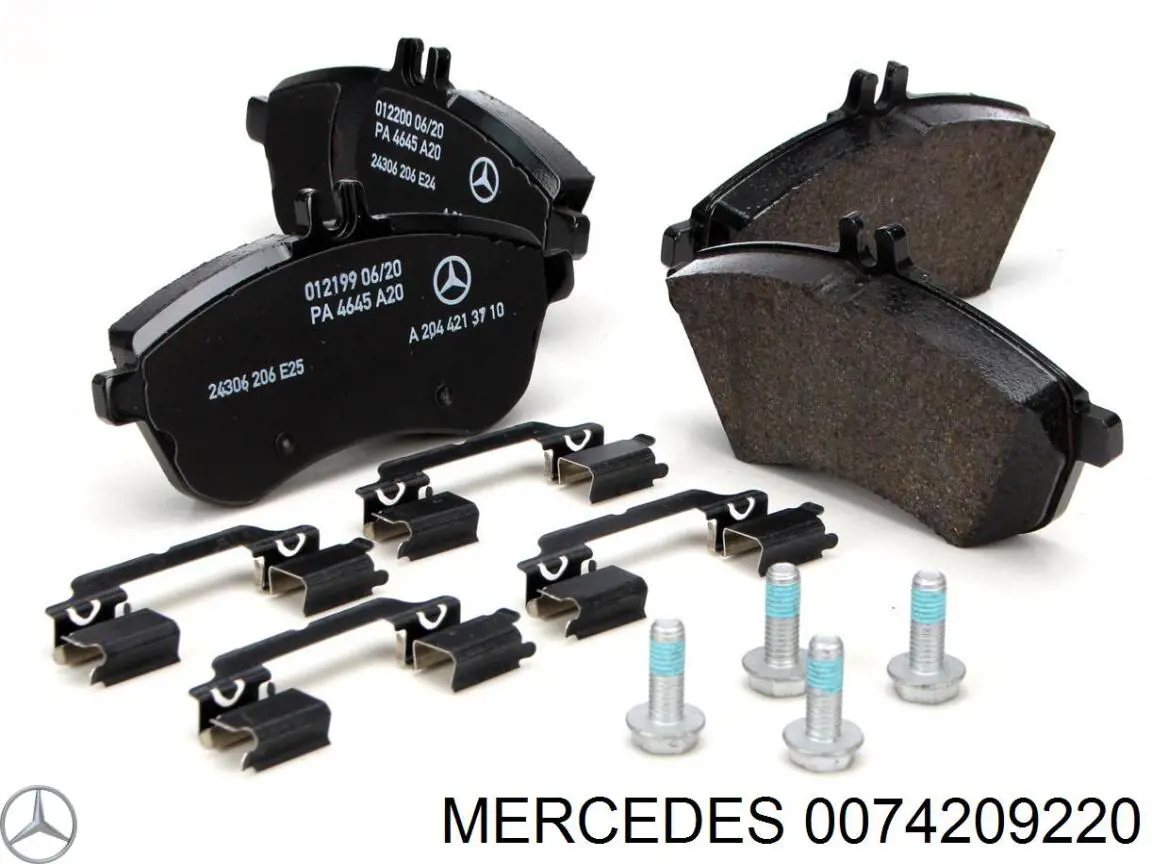 Do koszyka 0074209220 Mercedes Klocki hamulcowe przednie tarczowe