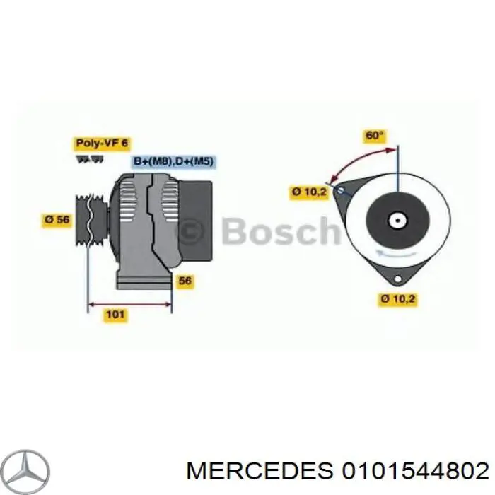0101544802 Mercedes Alternator