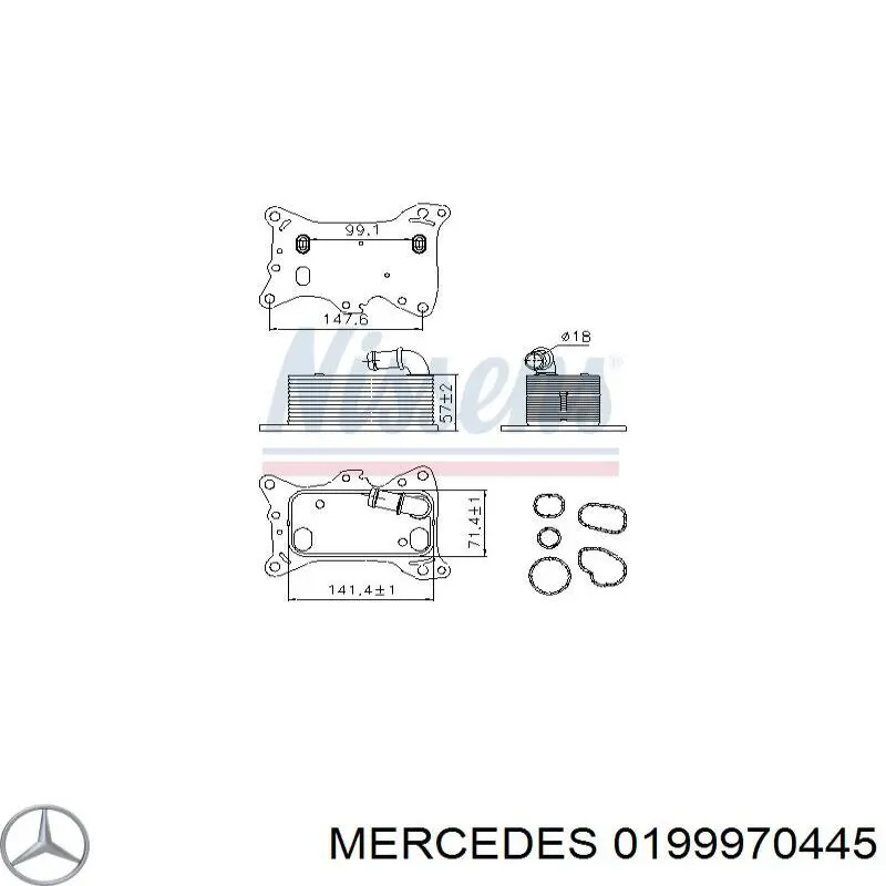 0199970445 Mercedes Uszczelka chłodnicy oleju