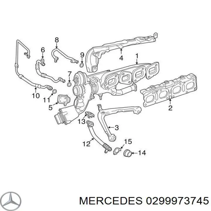 0299973745 Mercedes Uszczelka (pierścień) przewodu chłodzenia turbiny, zasilanie