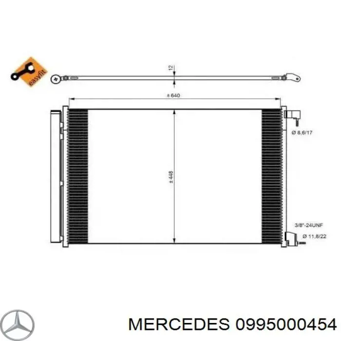 Chłodnica klimatyzacji Mercedes 0995000454 cena, od 110,77 USD
