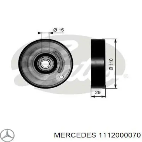 Rolka napinacza paska napędowego Mercedes 1112000070 cena, od 25,38 USD