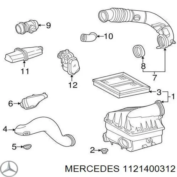 Króciec powietrza, przepływomierz Mercedes 1121400312 cena, od 54,89 USD