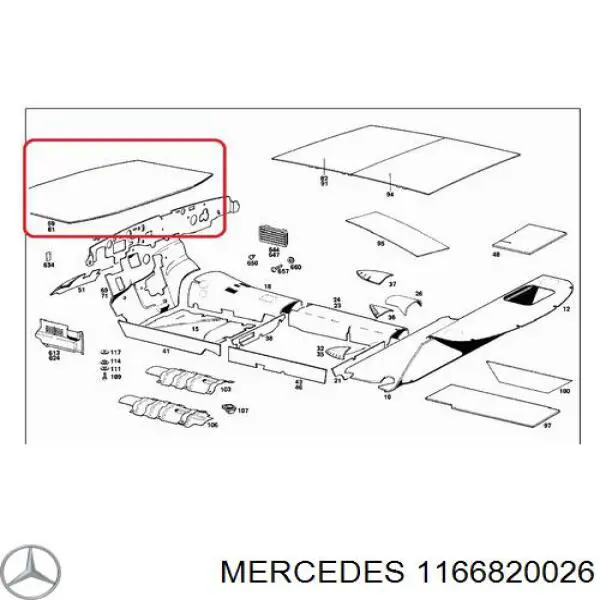 Do koszyka 1166820026 Mercedes Wygluszenie maski