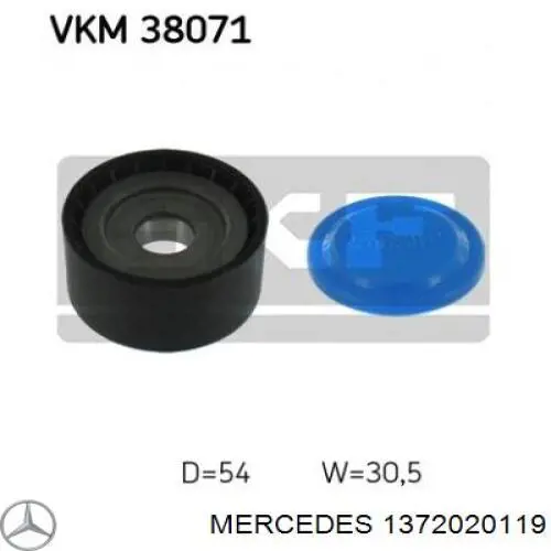 Rolka prowadząca, kierunkowa paska napędowego Mercedes 1372020119 cena, od 14,72 USD