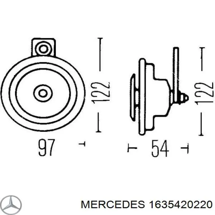 Sygnał dźwiękowy (klakson) do Mercedes ML/GLE (W163)