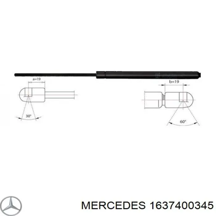 Amortyzator klapy bagażnika (3/5 drzwi-tylnych) Mercedes 1637400345 cena, od 15,88 USD