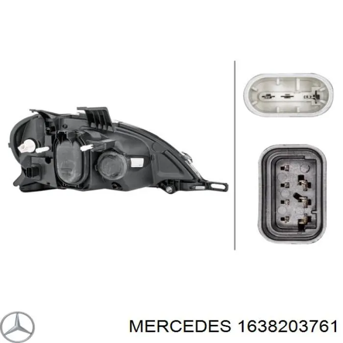 Do koszyka 1638203761 Mercedes Reflektor lewy
