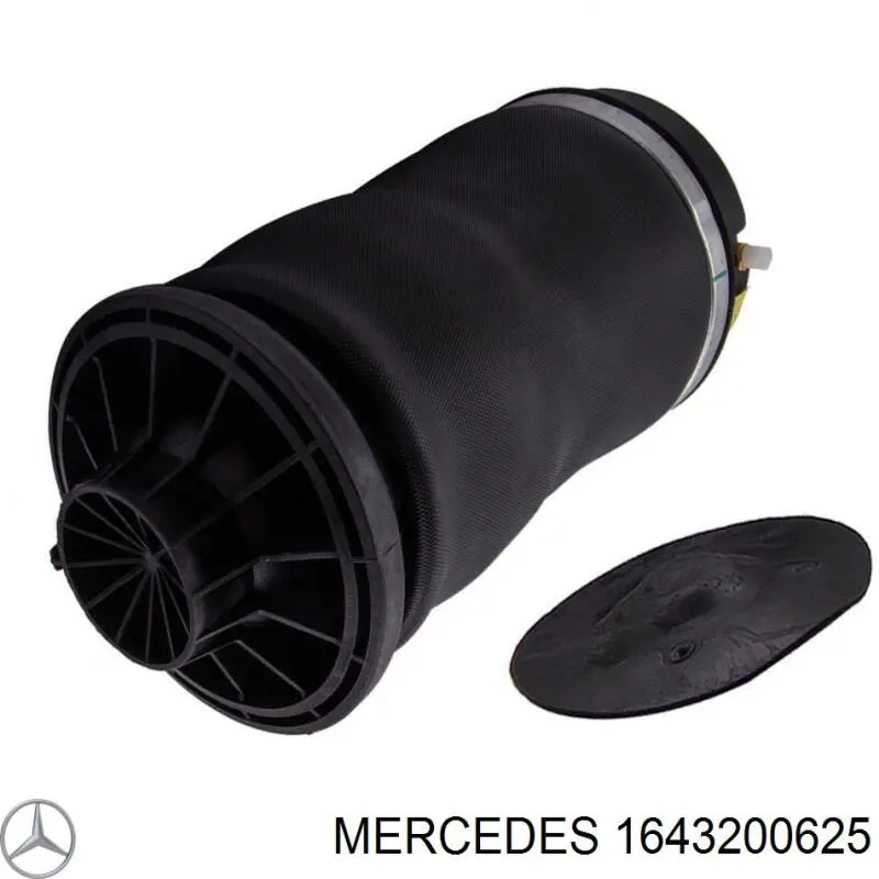 Poduszka pneumatyczna (resor pneumatyczny) mostu tylnego Mercedes 1643200625 cena, od 83,72 USD