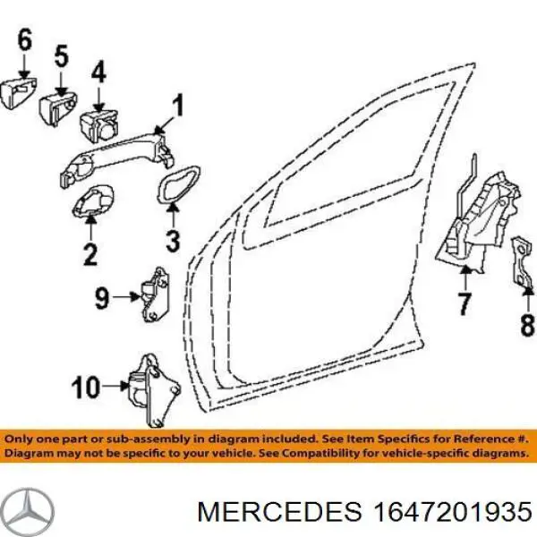 Zamek drzwi przednich lewych Mercedes 1647201935 cena, od 1089,51 USD