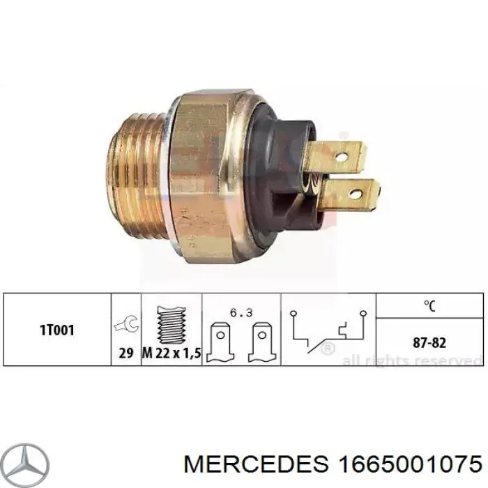 1665001075 Mercedes Przewód (króciec) chłodnicy górny