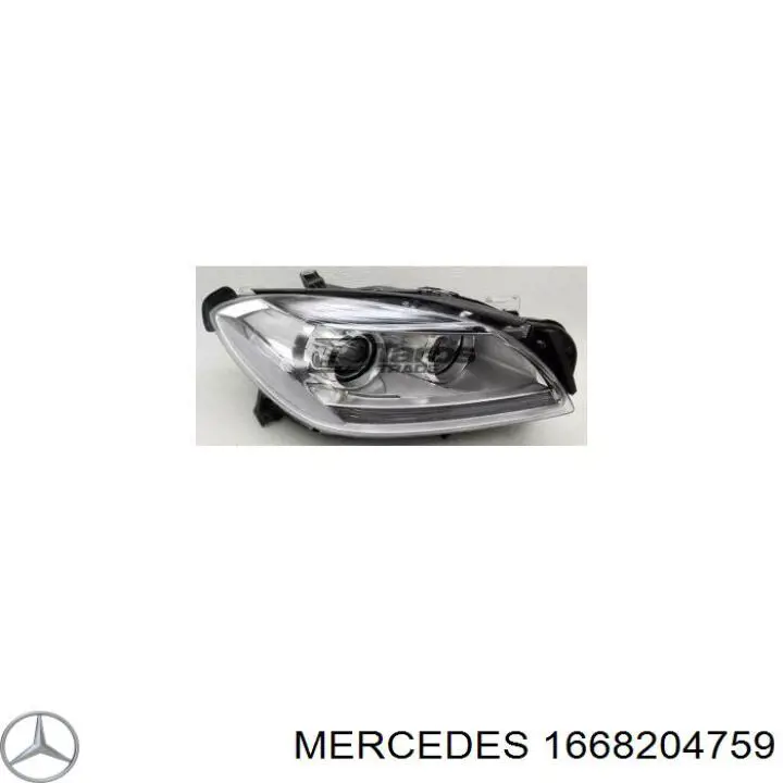 Reflektor prawy Mercedes 1668204759 cena, od 449,26 USD